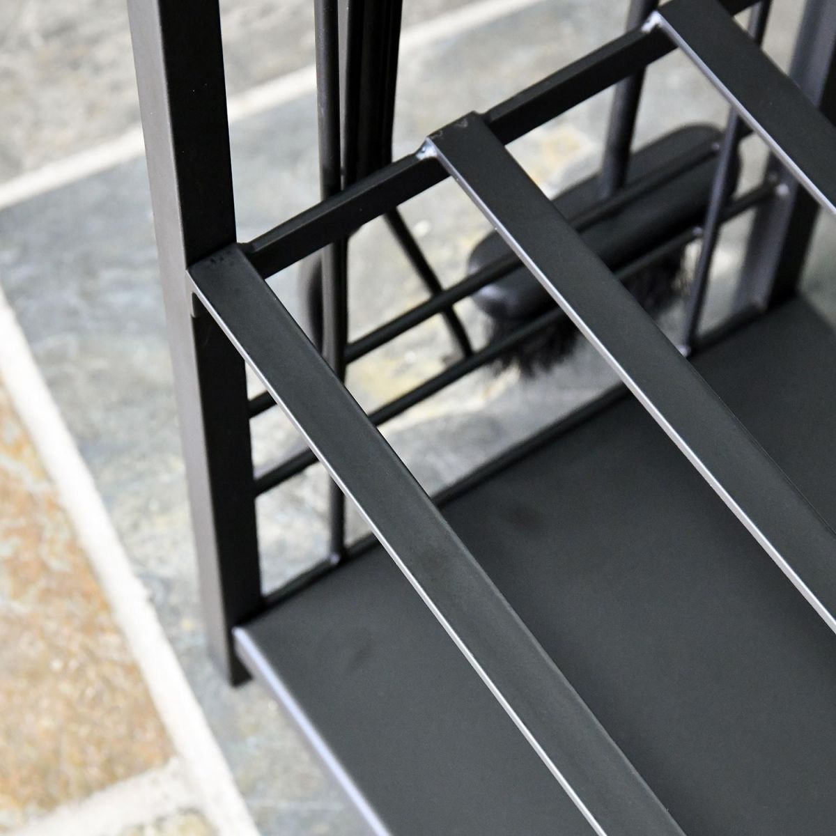 Close-up of the Log Rack on the Store and Tool Holder