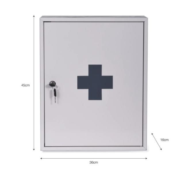 White Wall Mounted First Aid Cabinet Measurements