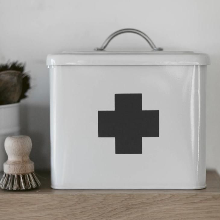 White Steel First Aid Box