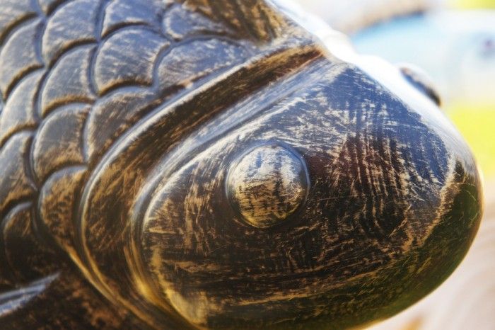 Cast Aluminium Multicoloured Fish on Spikes