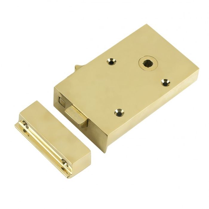 Right Handed Polished Brass Rim Lock