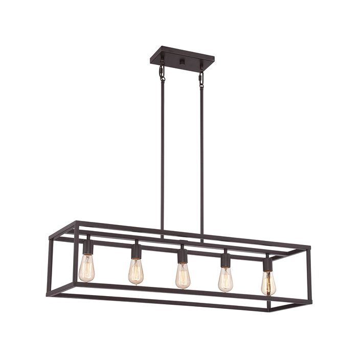 "Fordstrow" Five Bulb Rectangle Framed Island Light