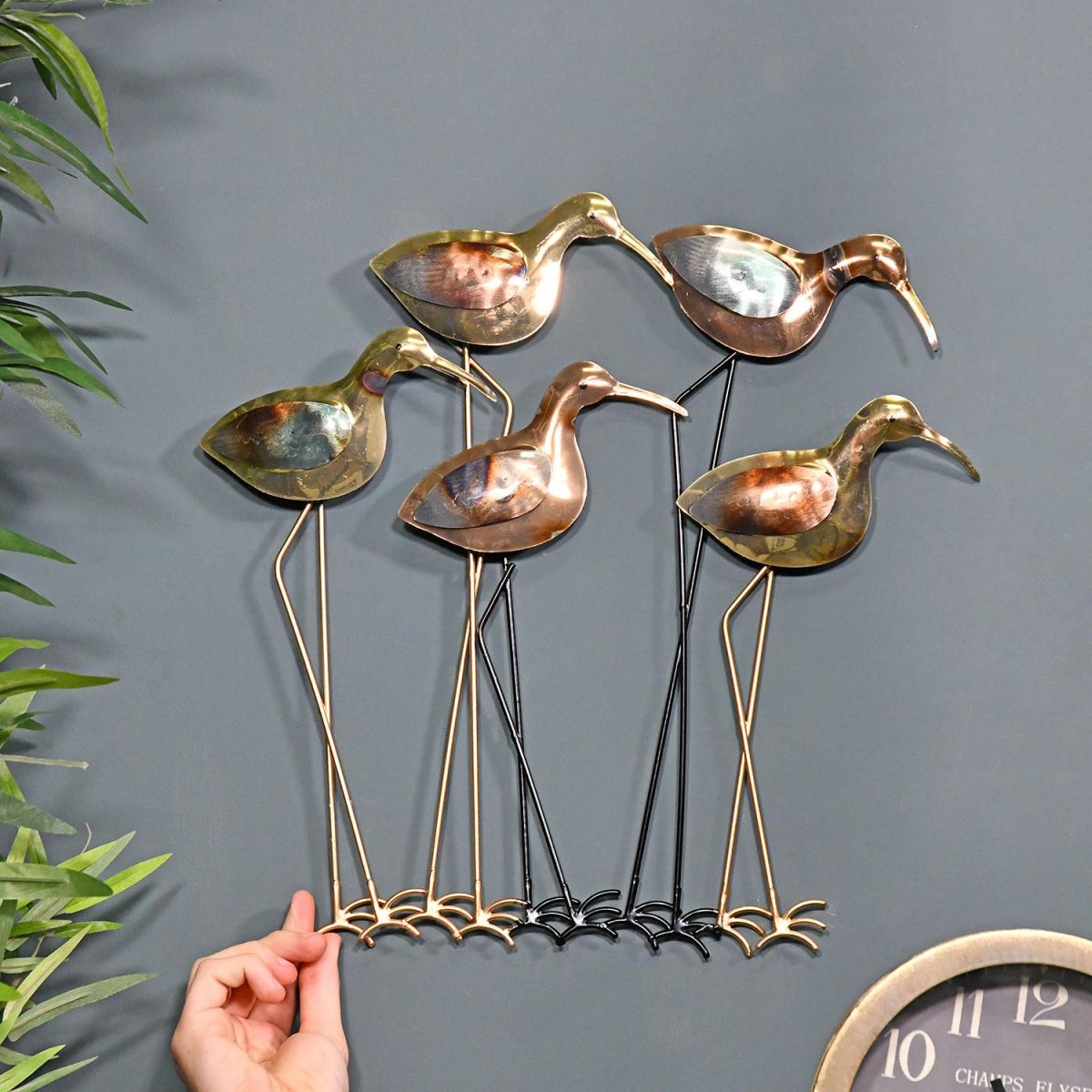 Five Wading Birds Wall Art to Scale
