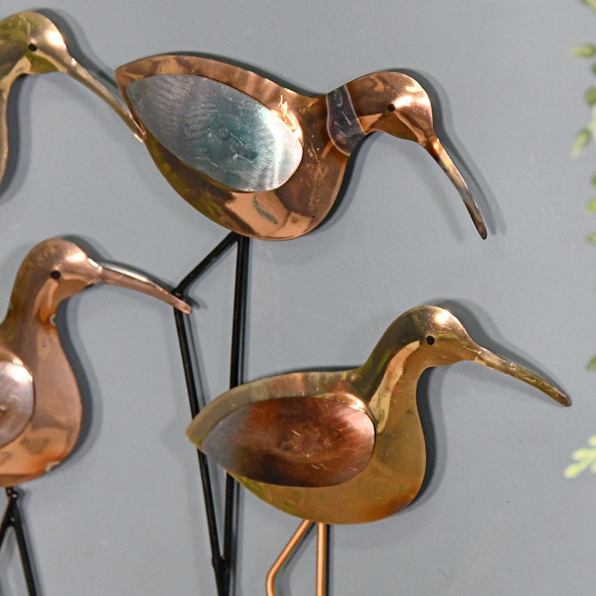 Close-up of the Copper Finish on the Wader Bird