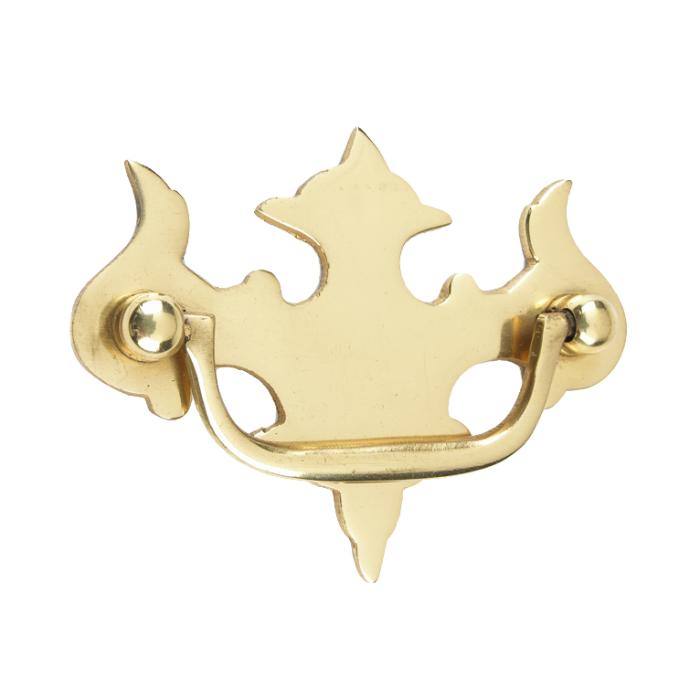 Fleur-De-Lys Polished Brass Cabinet Handle