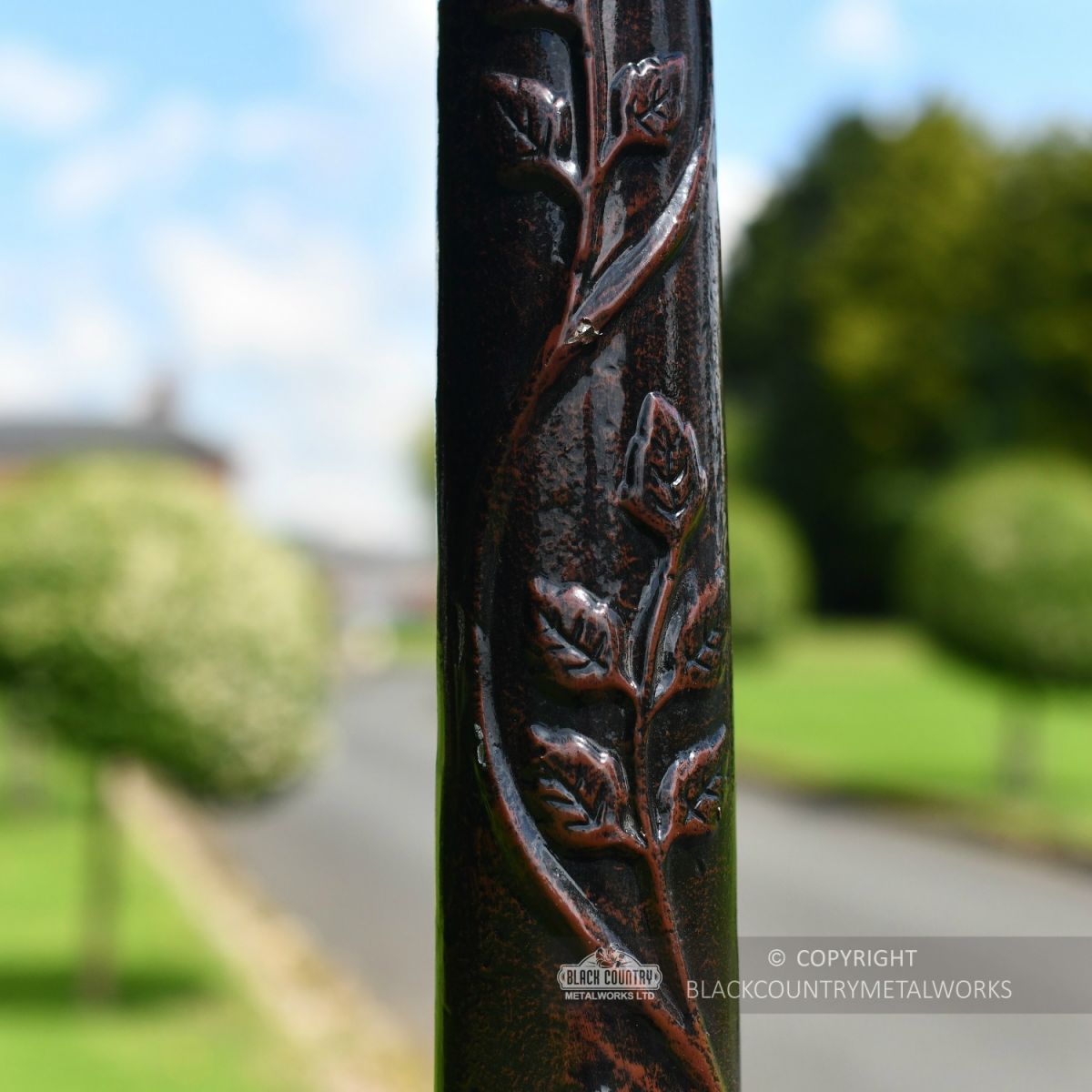 Ornate Detailing on the "Lord Regus" Antique Brown Ornate Gothic Cast Iron Lamp Post 2.5m
