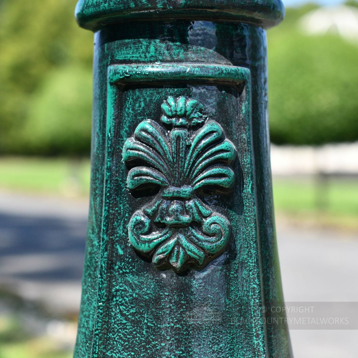 Floral Detailing on garden lamp post Floral Detailing on garden lamp post