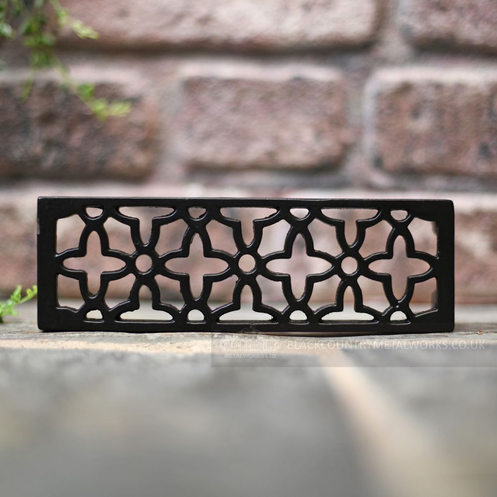 Flower Design 2.5" x 8.5" Cast Iron Air Brick