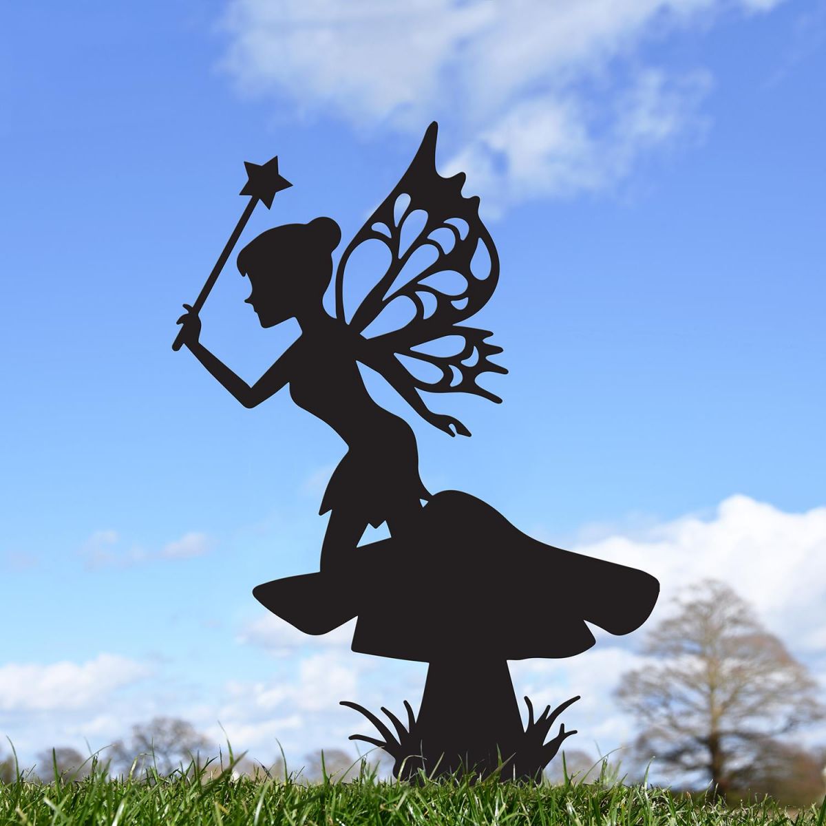 Flower Fairy With Wand Silhouette in Situ Flower Fairy With Wand Silhouette in Situ