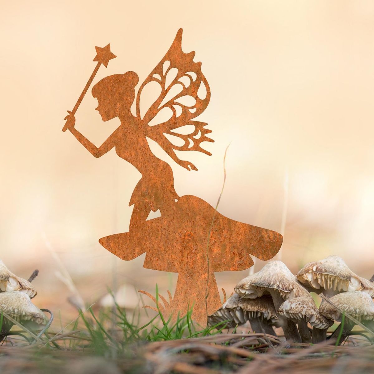 Flower Fairy With Wand Silhouette in Use Outdoors Flower Fairy With Wand Silhouette in Use Outdoors