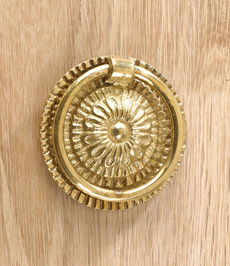 Flower Polished Brass Cabinet Pull