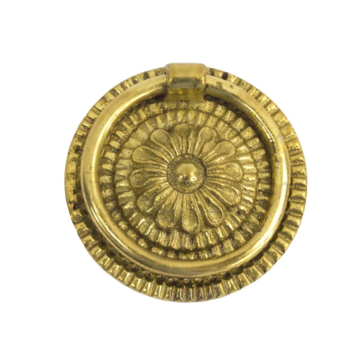 Flower Polished Brass Cabinet Pull