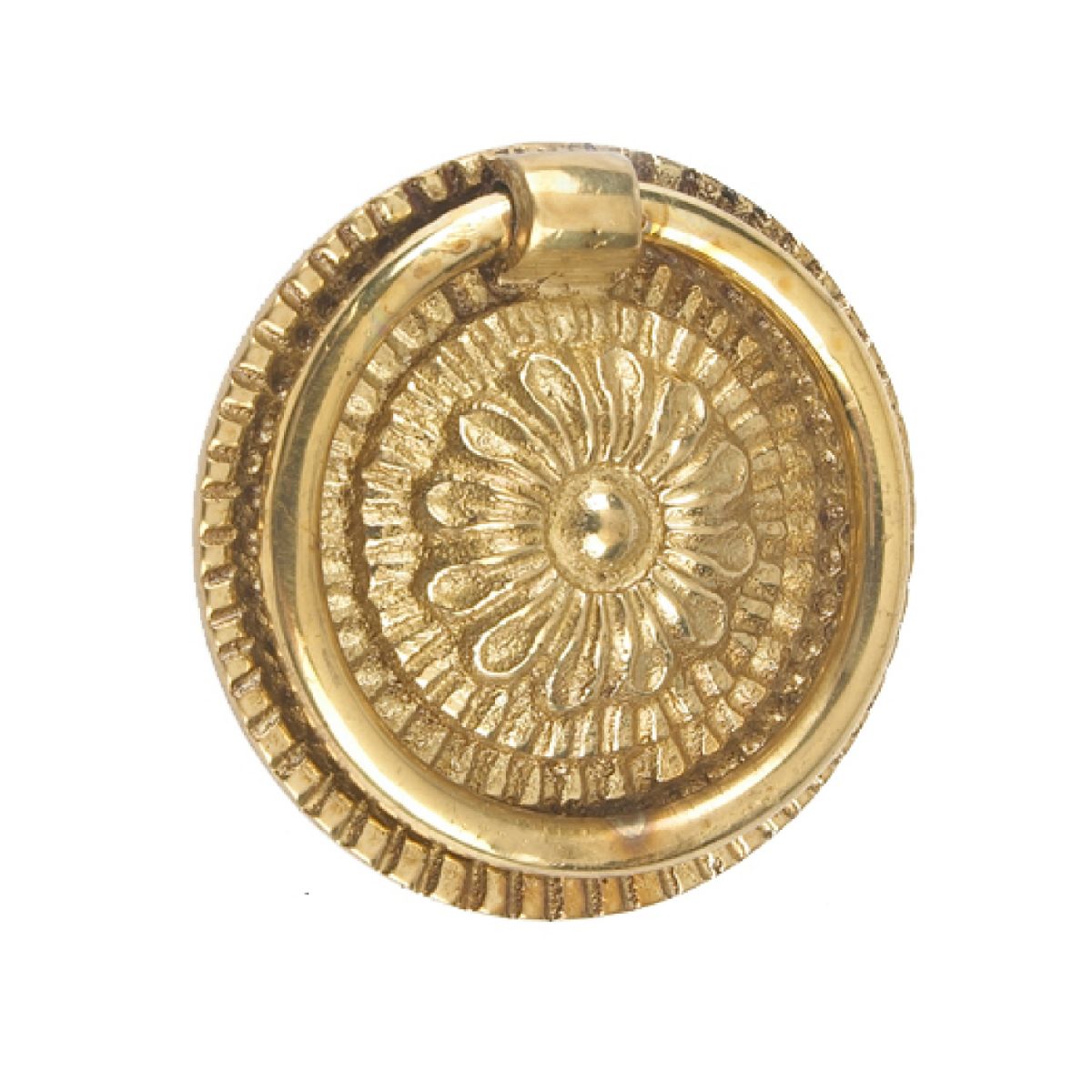 Flower Polished Brass Cabinet Pull