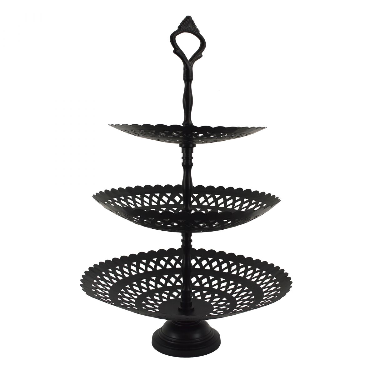 3 Tier Black Table Top Cake Display Stand 
