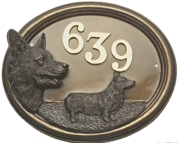"Franklin" Corgi Dog House Plaque