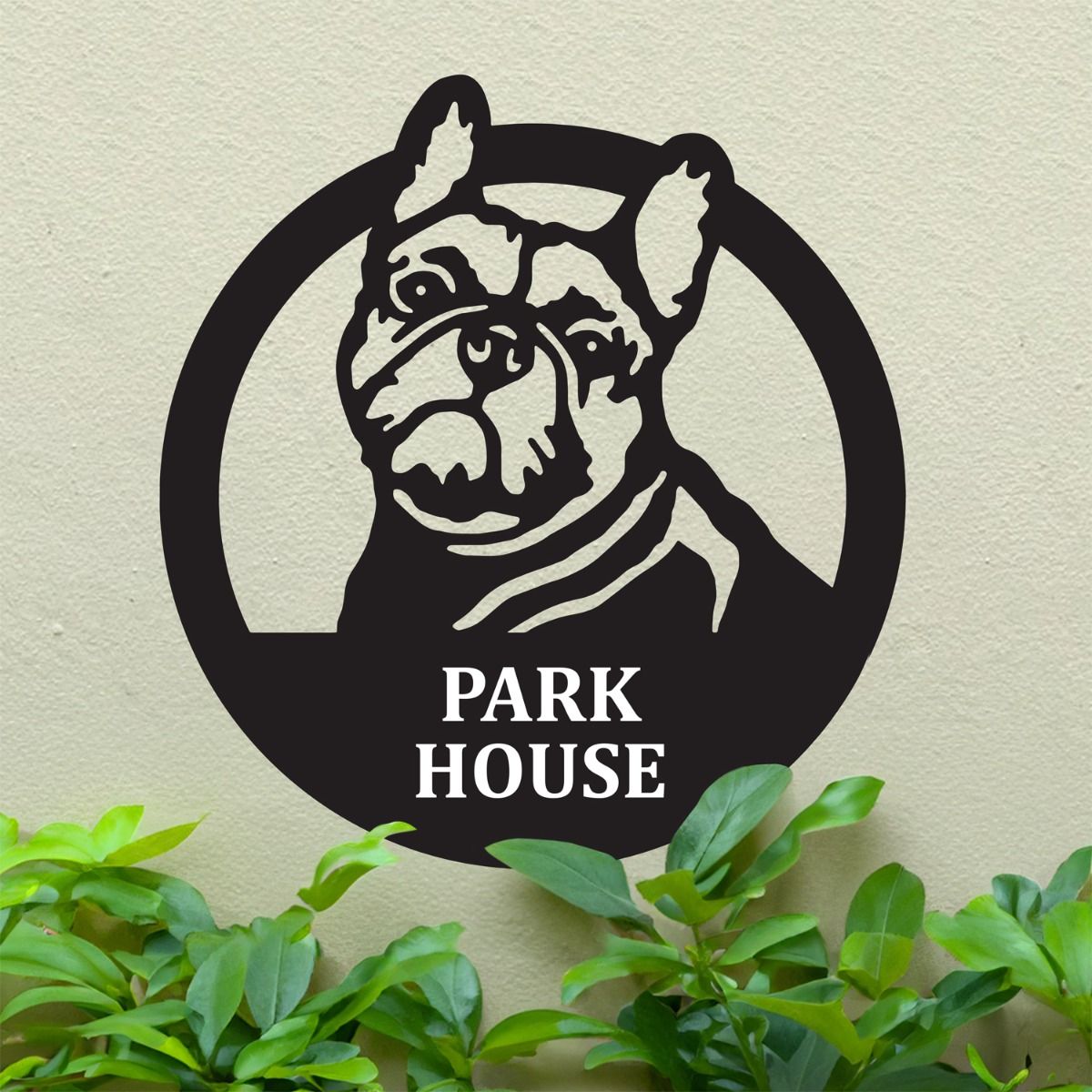 Steel French Bulldog House Name Sign