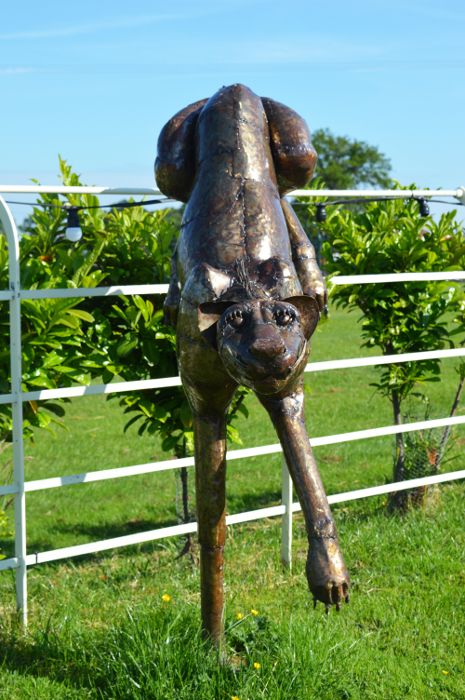 "Dumana Plains" Wrought Iron Cheetah Sculpture "Dumana Plains" Wrought Iron Cheetah Sculpture