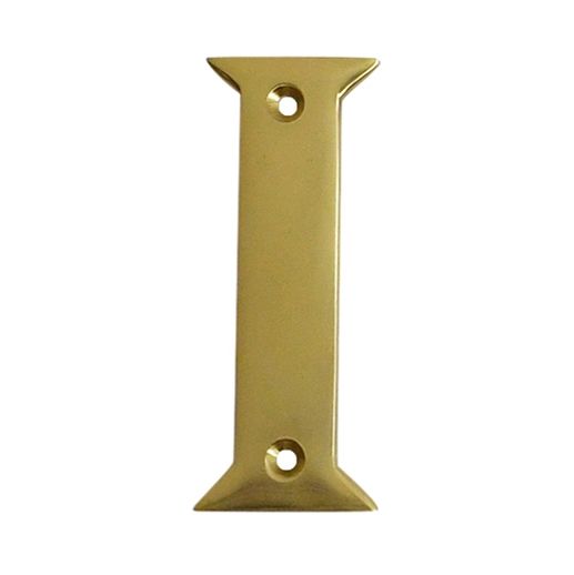 Polished brass face fix letter I