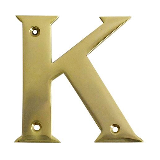 Polished brass face fix letter K
