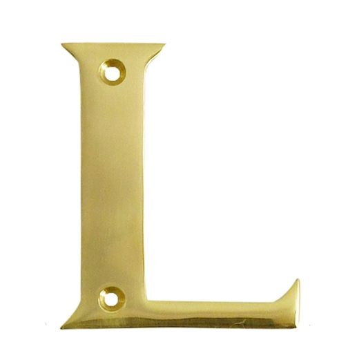 Polished brass face fix letter L