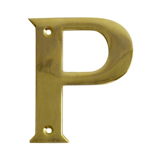 Polished brass face fix letter P
