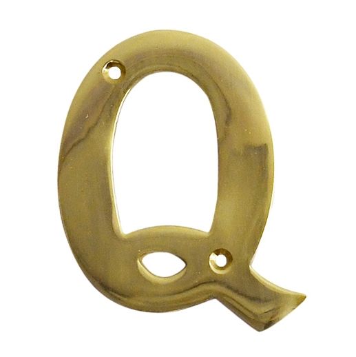 Polished brass face fix letter Q