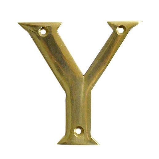 Polished brass face fix letter Y