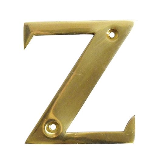 Polished brass face fix letter Z