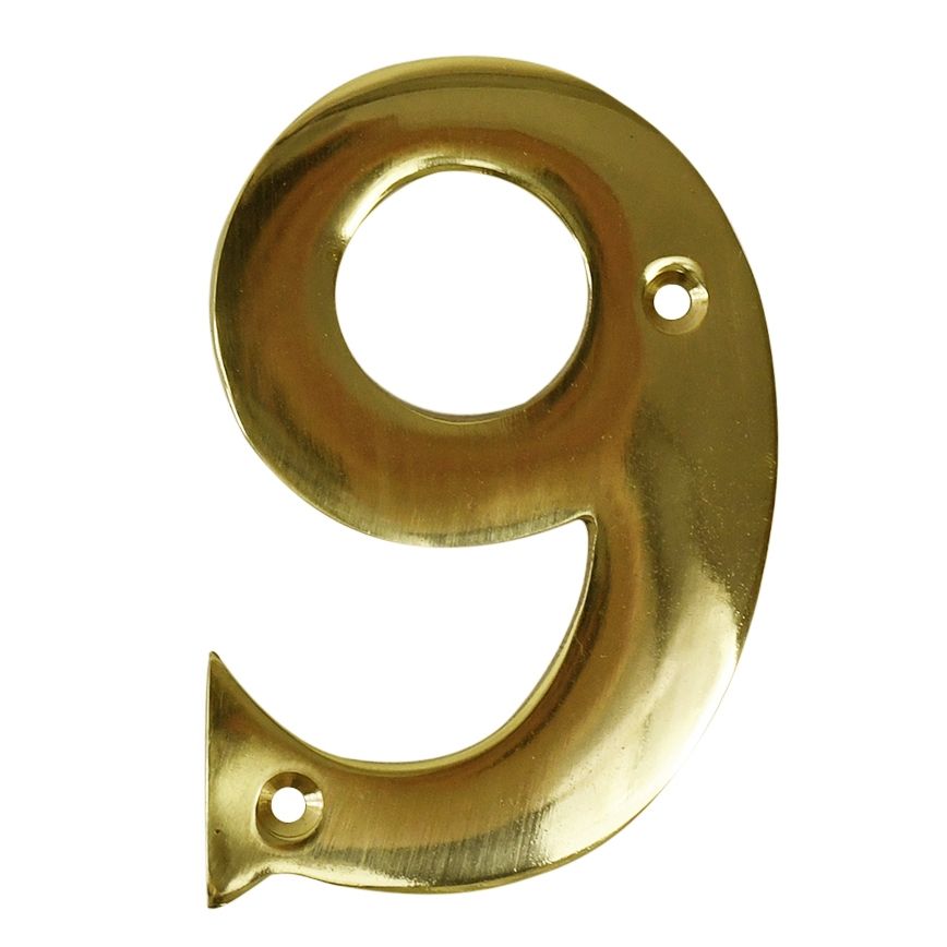 Polished Brass Number 9