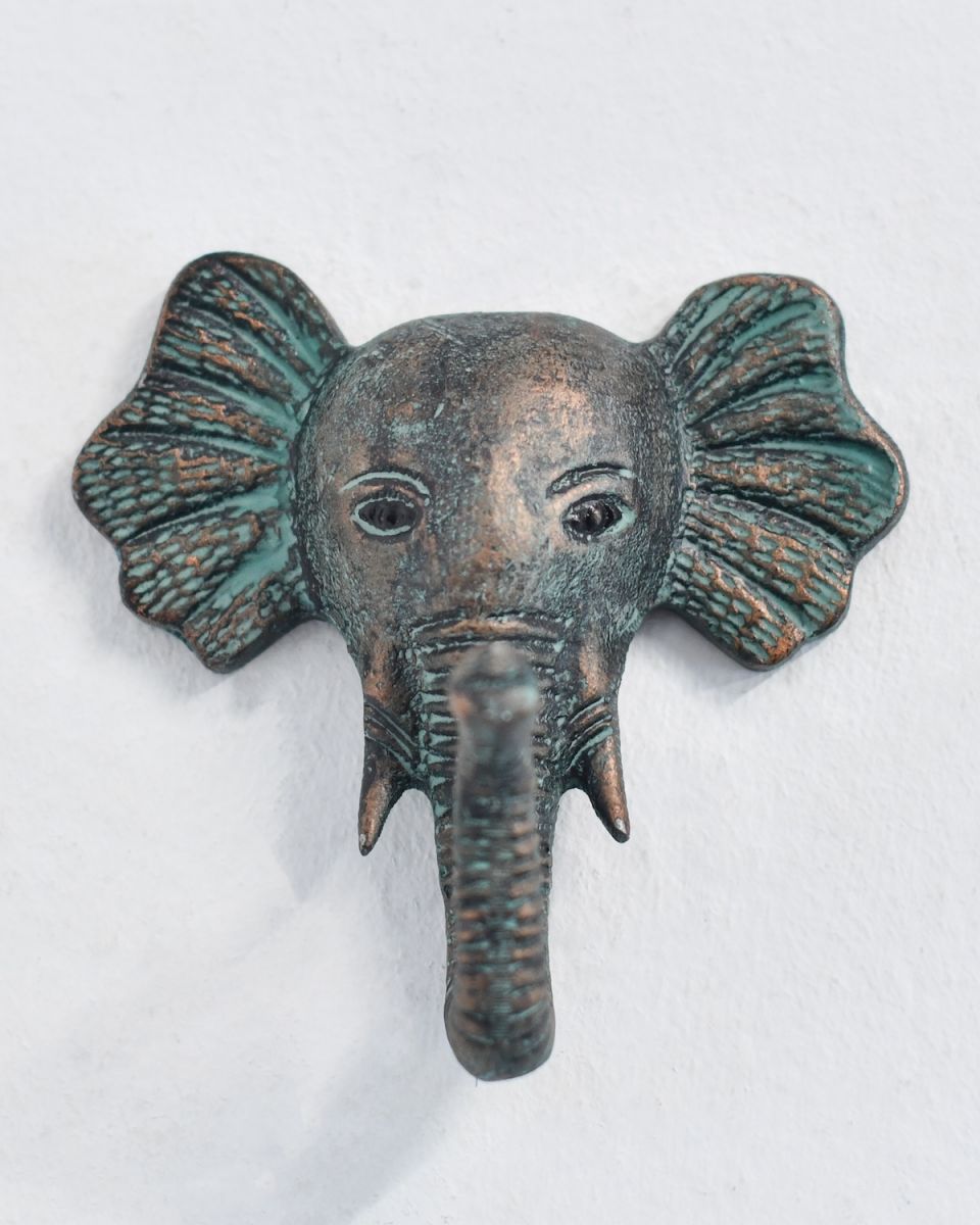 Verdigris Elephant Coat Hook
