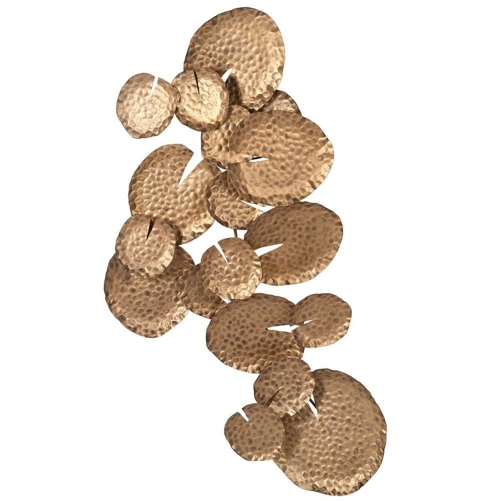 Lily Pad Wall Art in a Hammered Gold 
