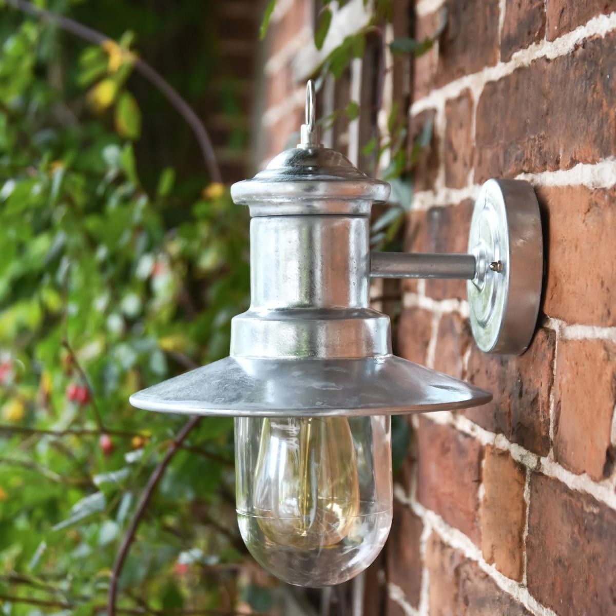 Galvanised Steel Nautical Exterior Barn Light in Situ