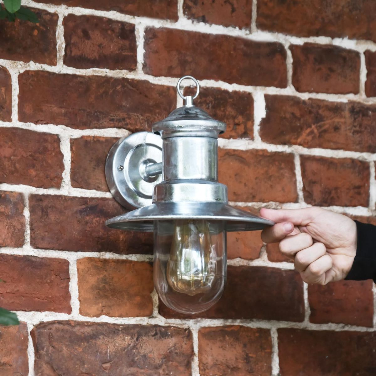 Scale Shot of Galvanised Steel Nautical Exterior Barn Light