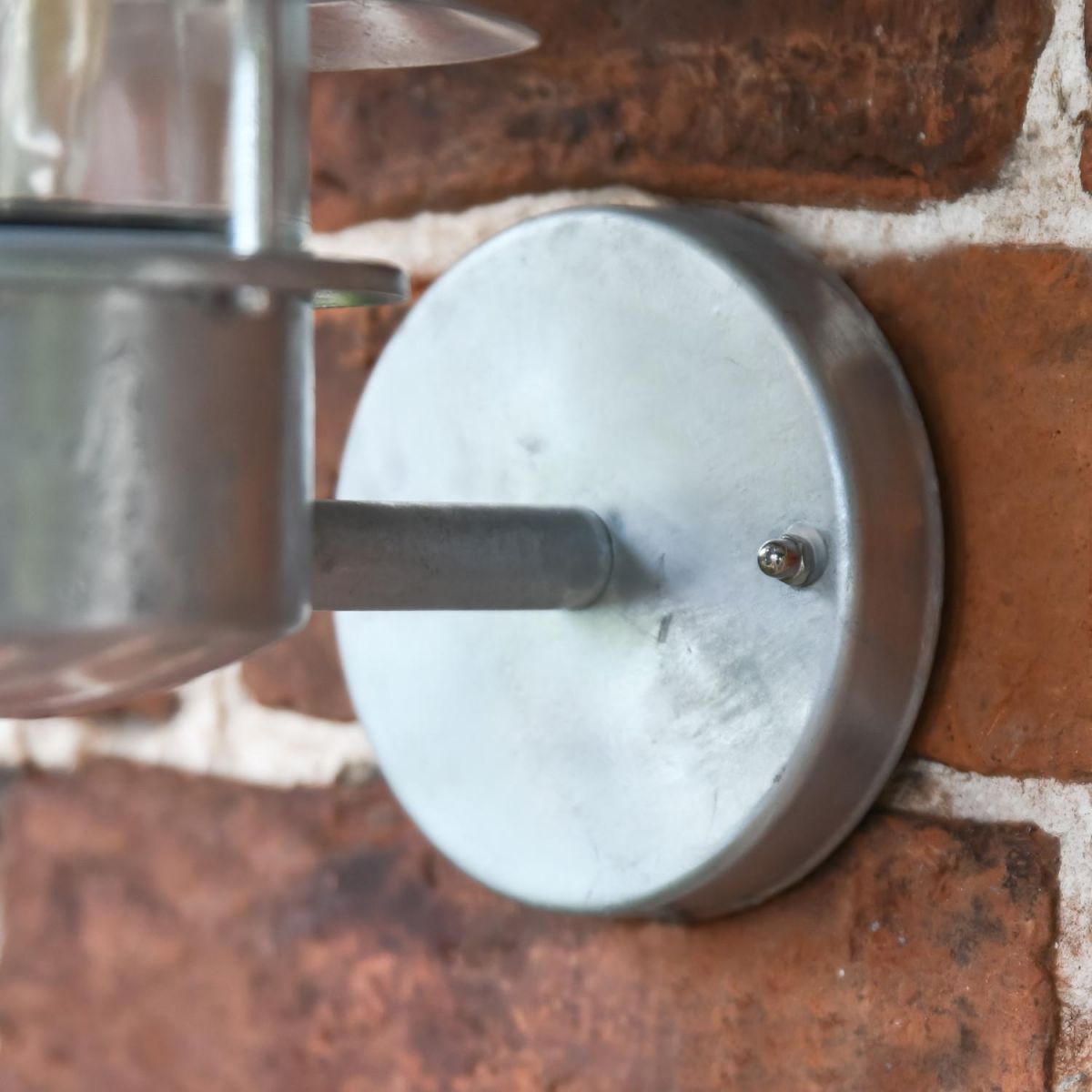 Close-Up of Galvanised Steel Wall Mounted Base Close-Up of Galvanised Steel Wall Mounted Base