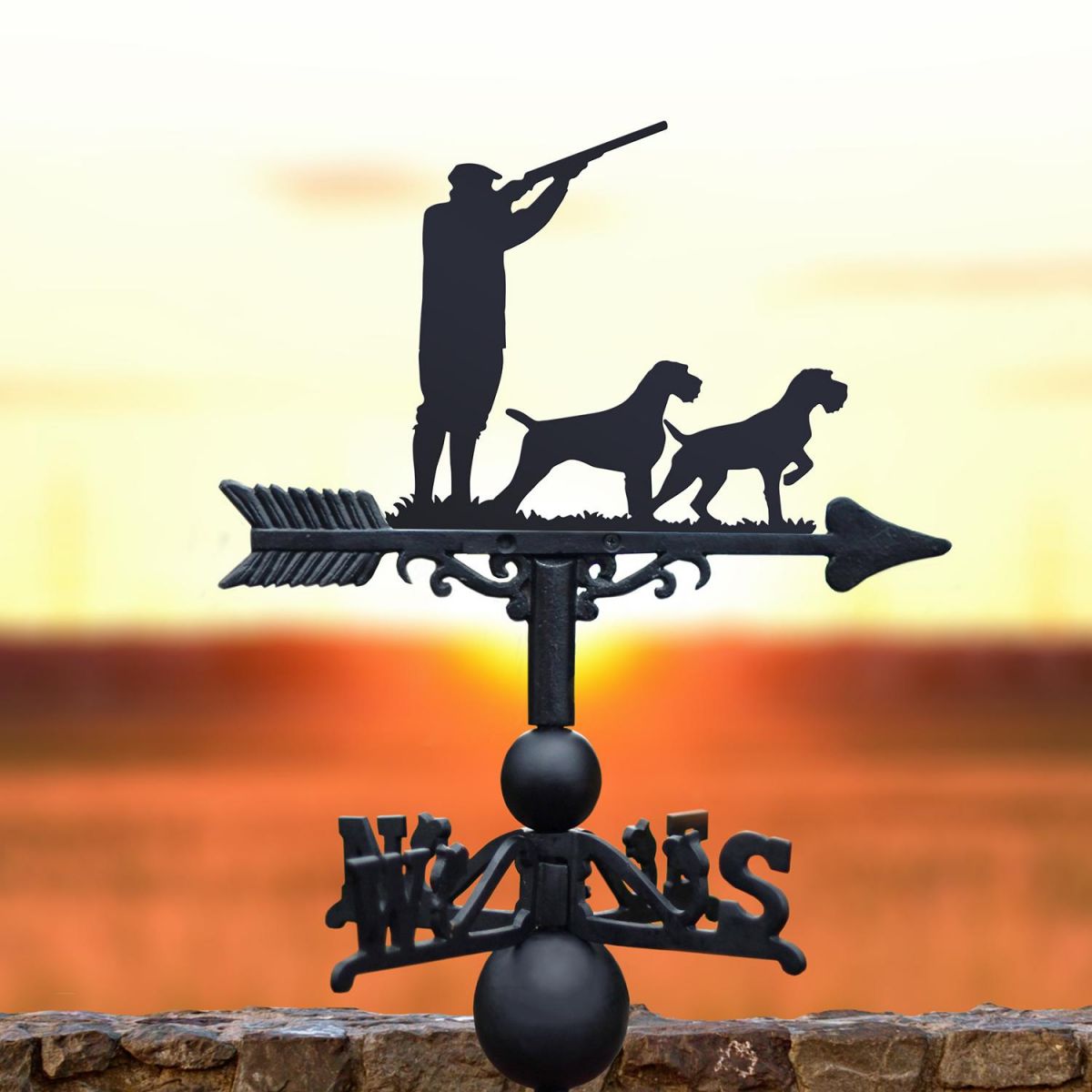 German Wired Pointer Game Season Weathervane in Situb in the Sunset
