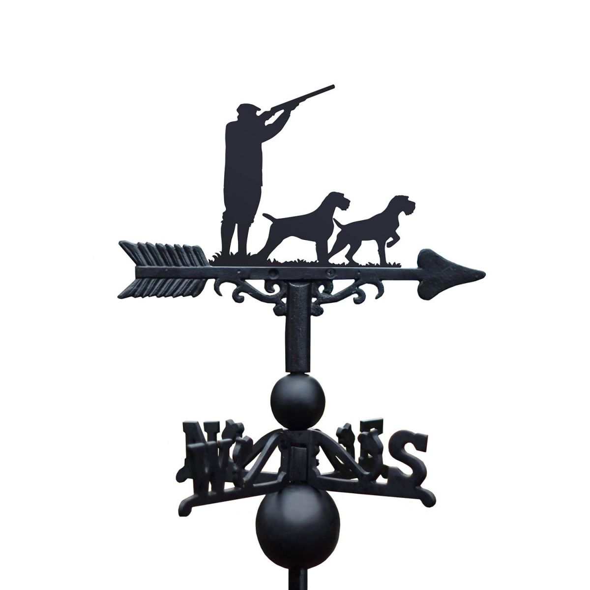 German Wired Pointer Game Season Weathervane in Black