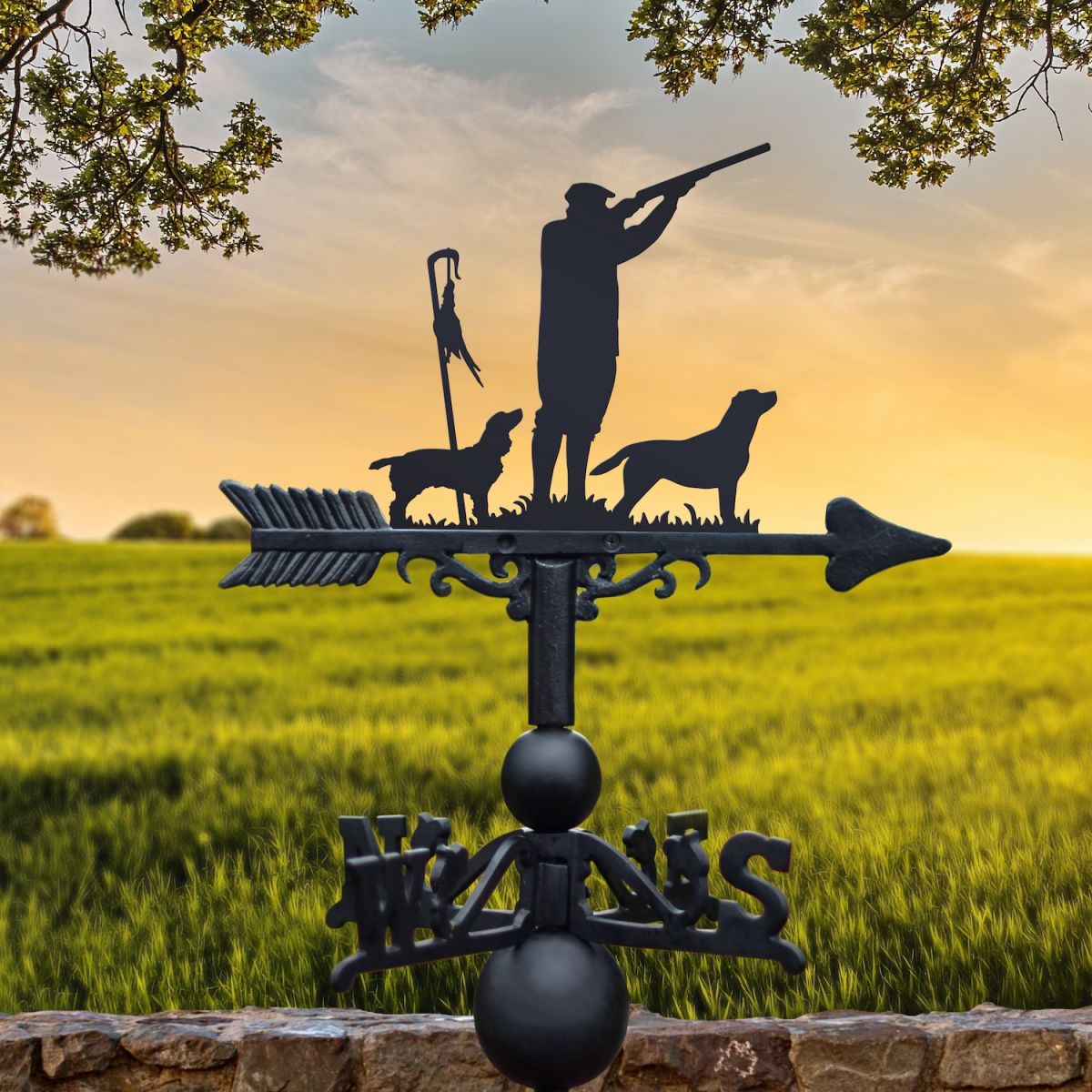 Game Season "Cocker Spaniel and Labrador" Steel Weathervane