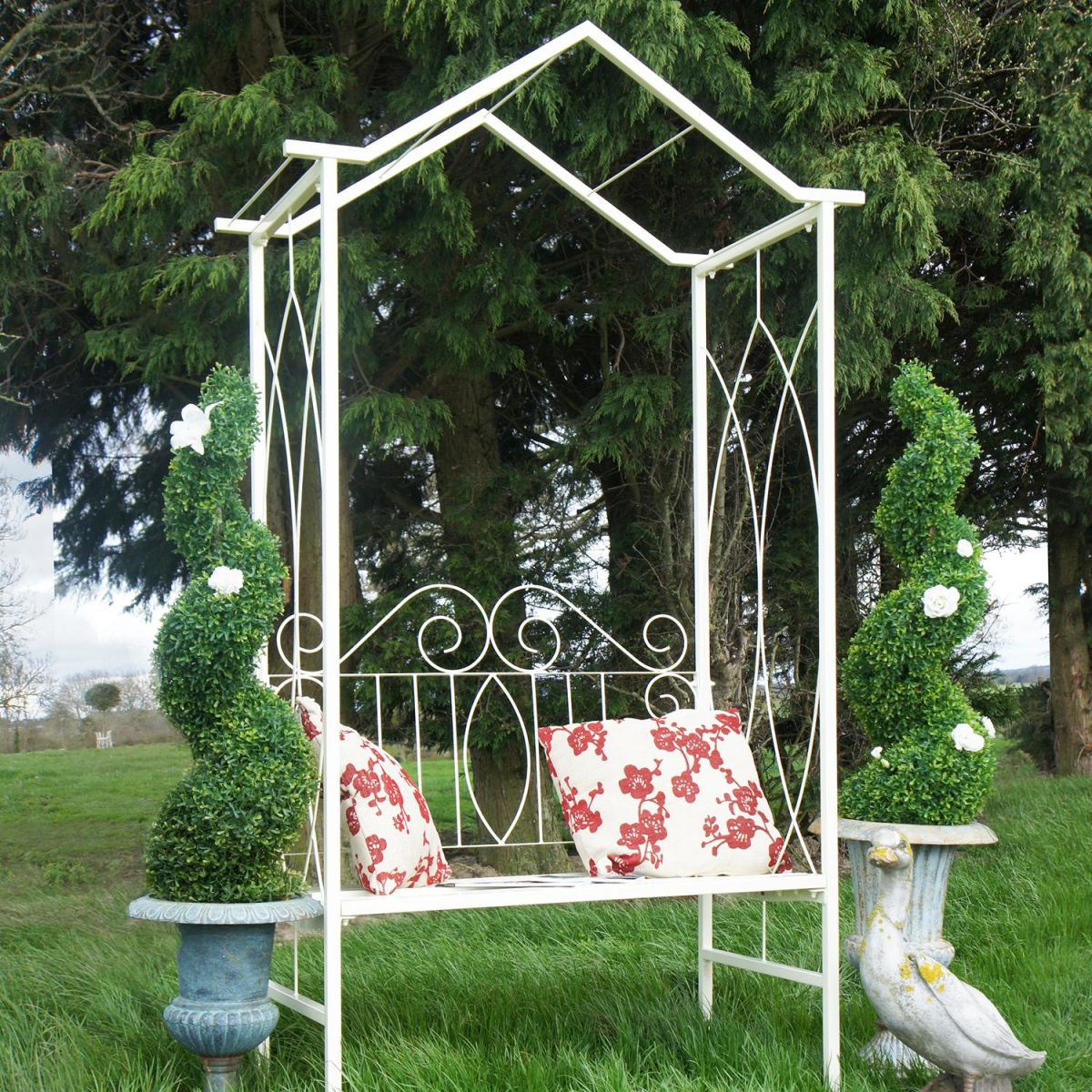 Beautiful cream garden arbour seat