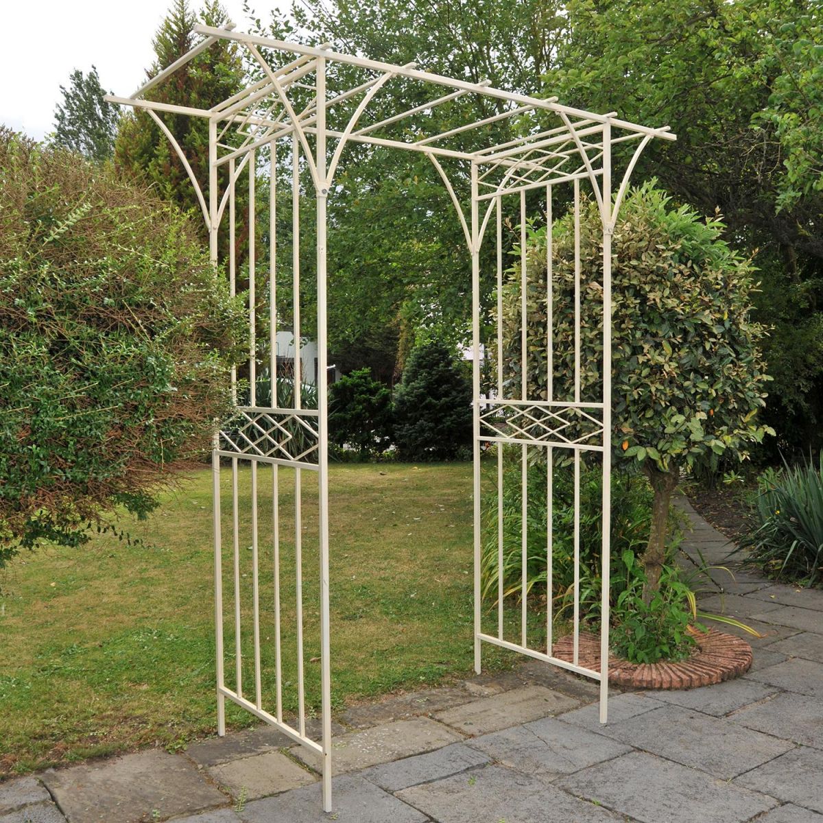 Garden rose arch finished in cream