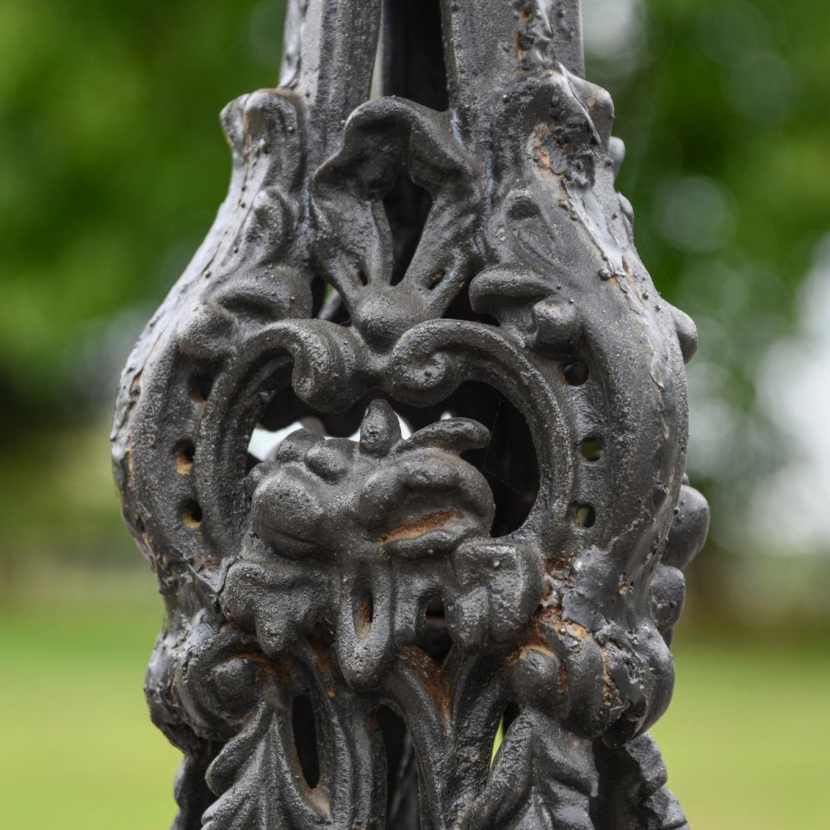 Close up of Aged Black Vintage Gothic Side Table  Close up of Aged Black Vintage Gothic Side Table