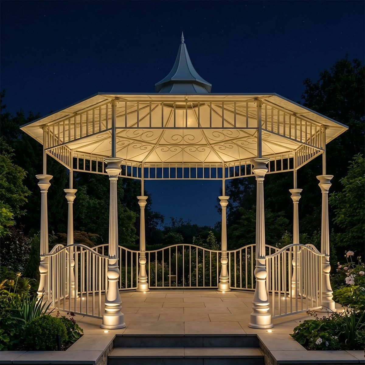 "Lady Millicent" Bandstand Pavilion Being Used At Night Time Digital Illustration
