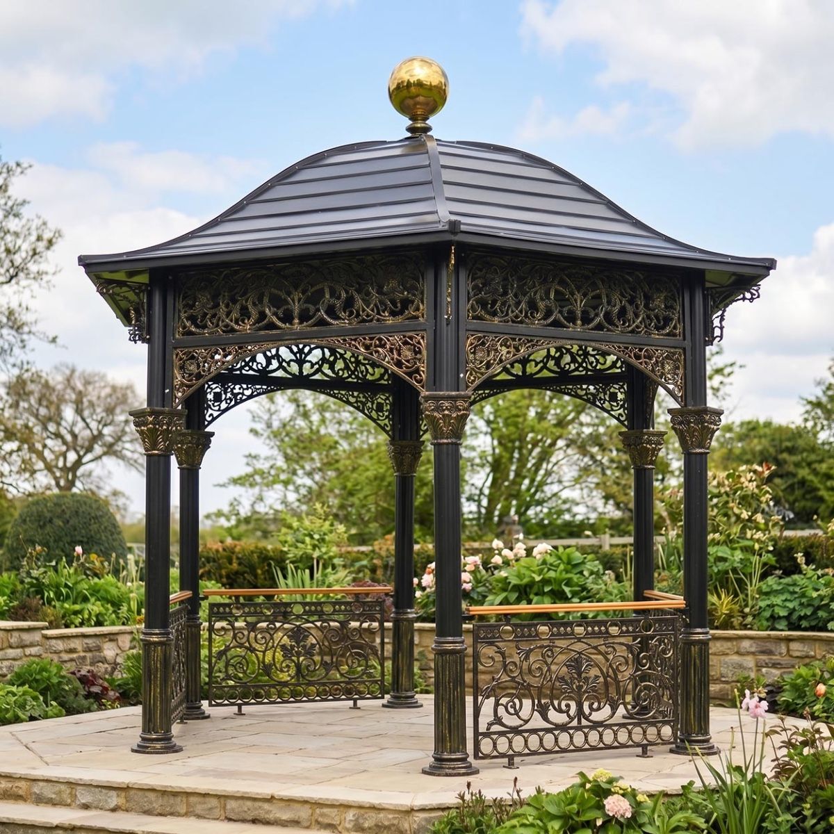 "The Versailles Temple" Ornate Solid Roof Garden Gazebo Digital Illustration