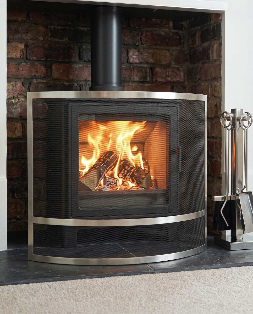 “Claybridge Square” Contemporary Arched Fire Screen in Situ Digital illustration