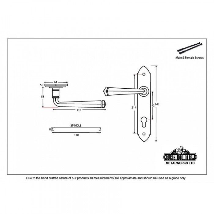 "Genoa" Gothic Lever Espagnolette Lock Set Dimensions "Genoa" Gothic Lever Espagnolette Lock Set Dimensions