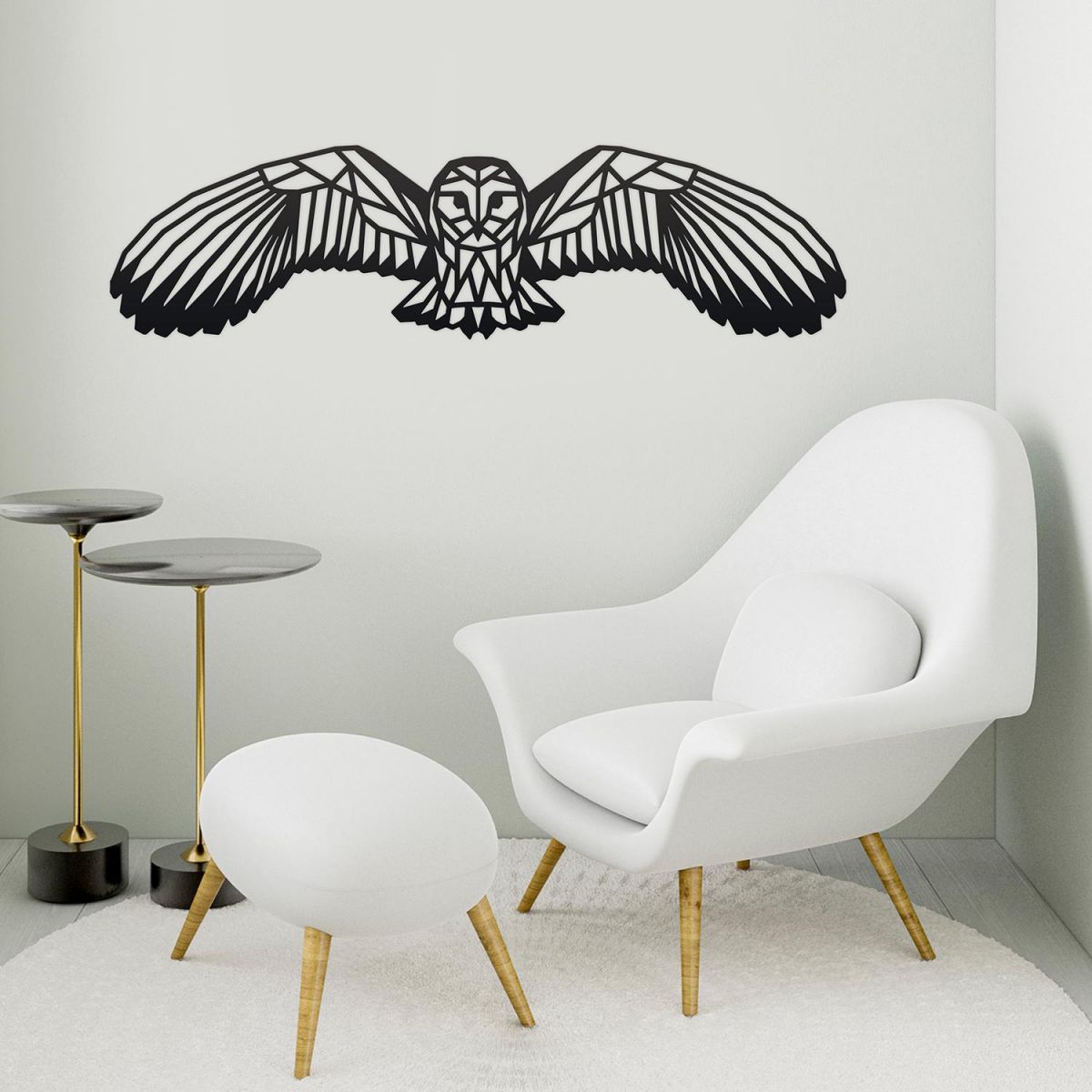Geometric Barn Owl Wall Art in the Home