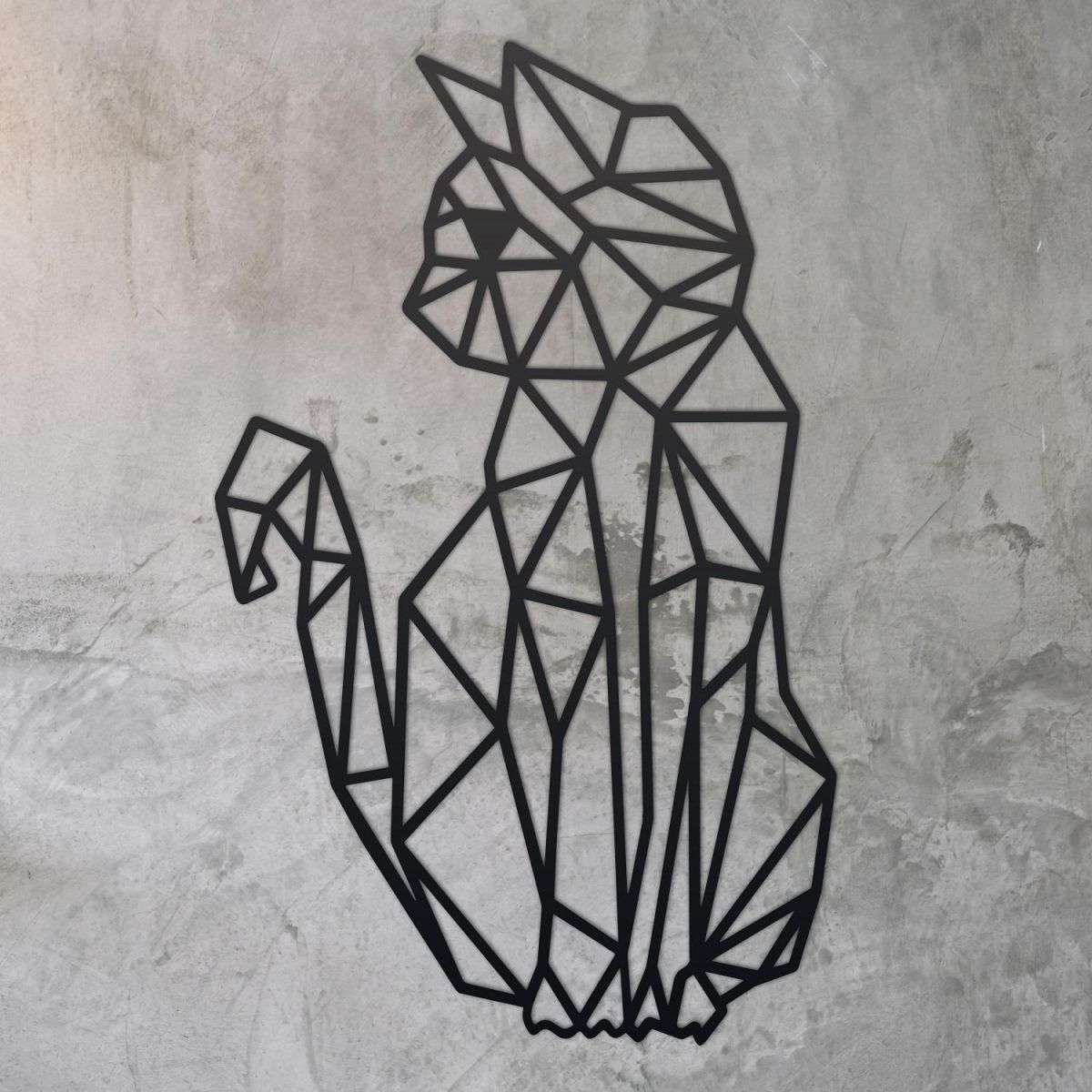 Geometric Cat Wall Art in Situ 