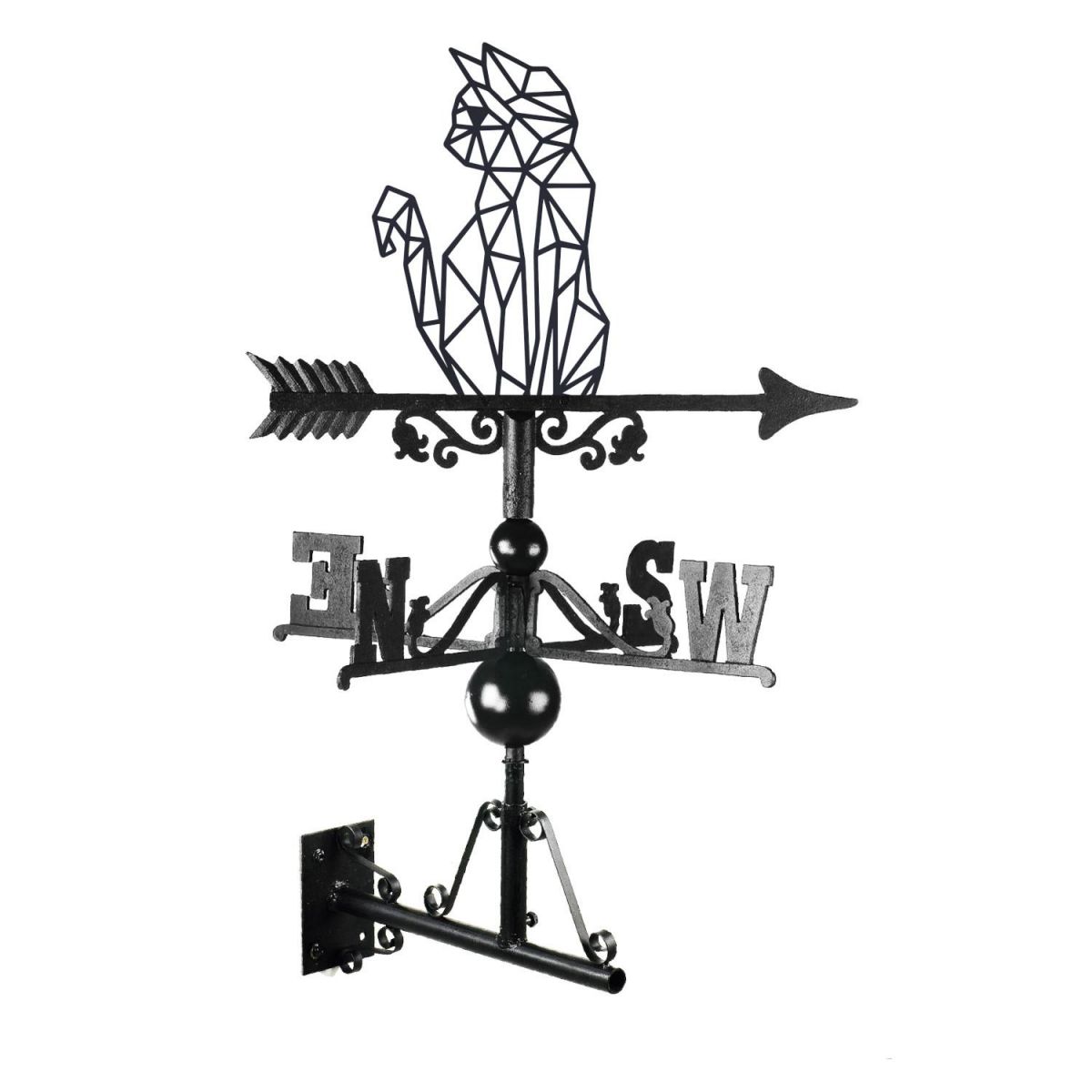 Geometric Cat Weathervane Mounted Geometric Cat Weathervane Mounted