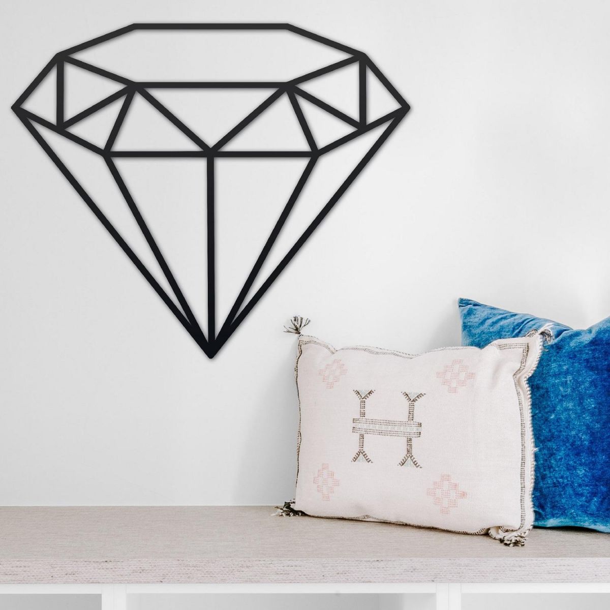 Geometric Diamond Wall Art in Situ 