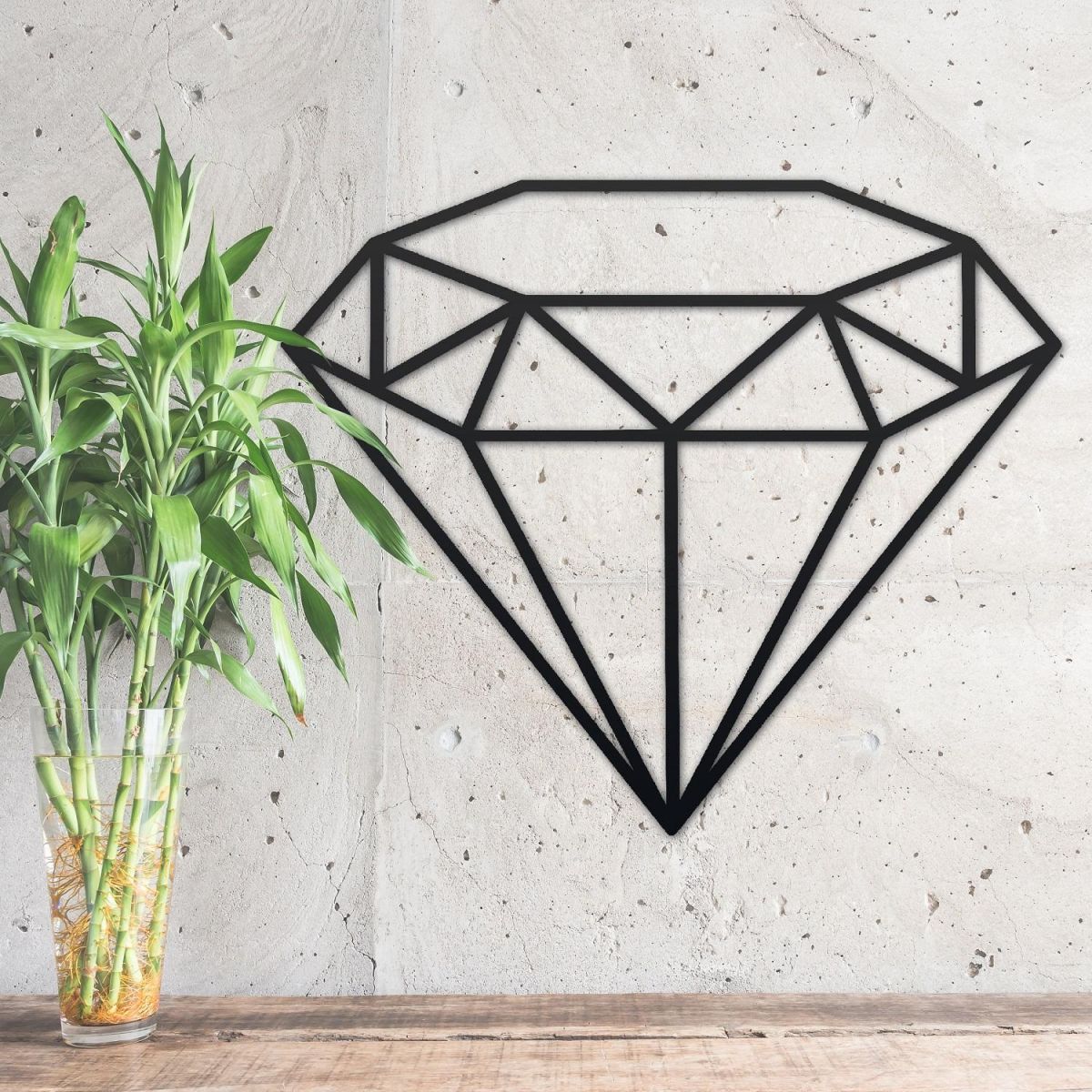 Black Steel Wall Art of Diamond 