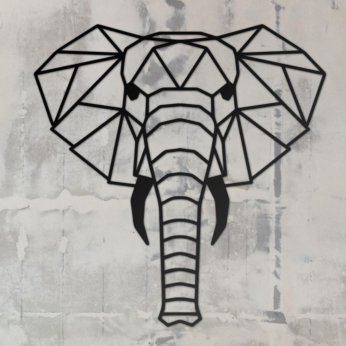 Geometric Elephant Wall Art in Full